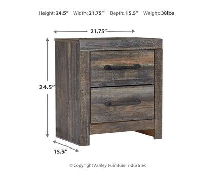 Drystan Full Bookcase Bed with 2 Storage Drawers with Mirrored Dresser, Chest and Nightstand