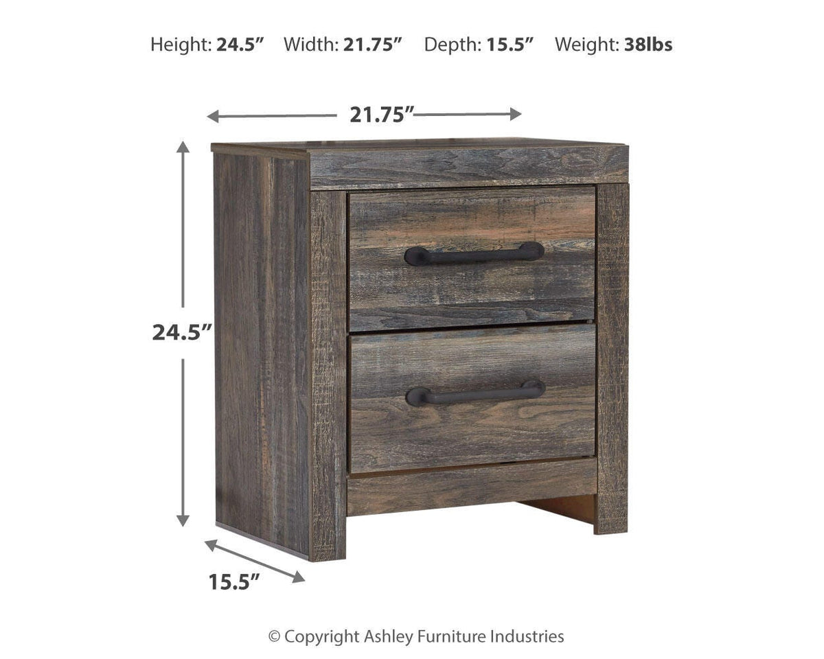 Drystan Two Drawer Night Stand