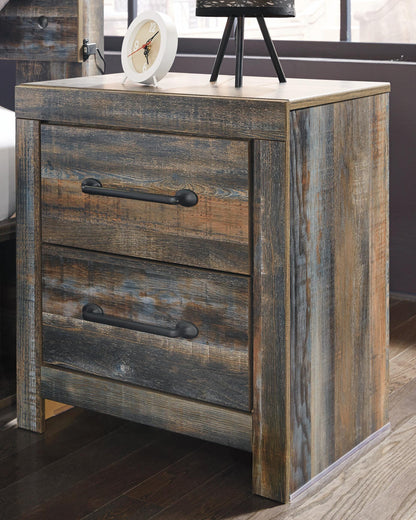 Drystan Queen Panel Bed with Storage, Dresser and Mirror