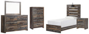 Drystan Twin Panel Bed, Dresser, Mirror, Chest and Nightstand