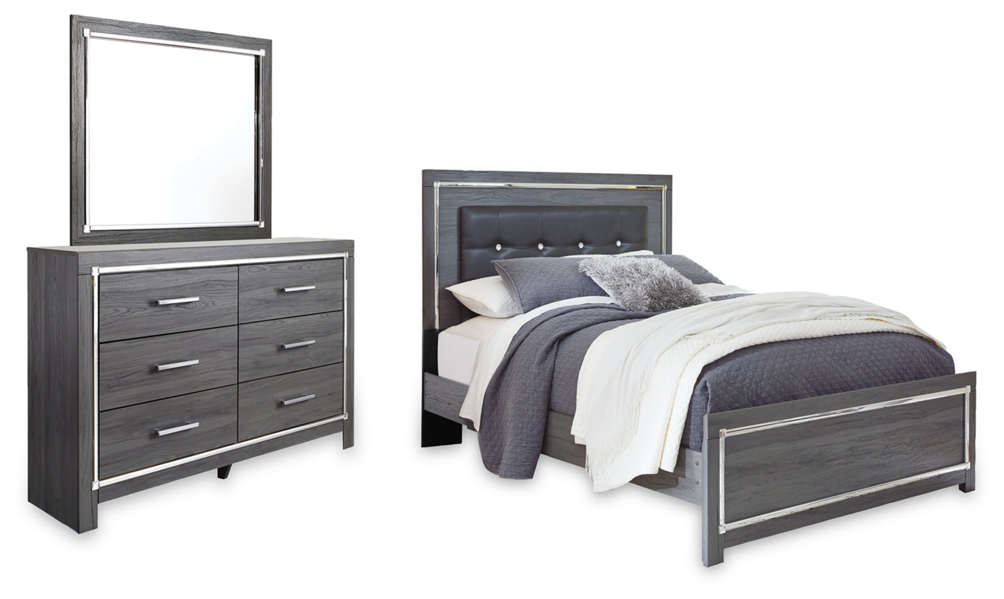 Lodanna Queen Panel Bed with Mirrored Dresser