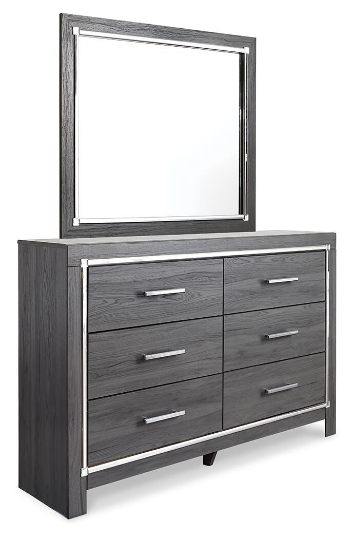 Lodanna Queen Panel Bed with Mirrored Dresser