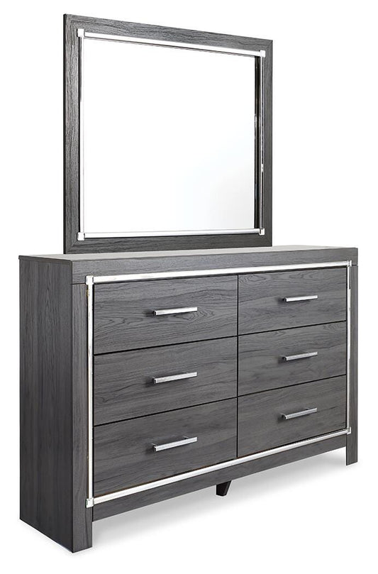 Lodanna Full Panel Bed with 2 Storage Drawers with Mirrored Dresser, Chest and Nightstand