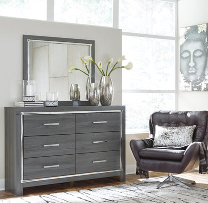 Lodanna Queen Upholstered Panel Storage Bed, Dresser, Mirror, and Nightstand