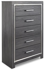 Lodanna King Panel Bed with 2 Storage Drawers, Dresser, Mirror, Chest and Nightstand