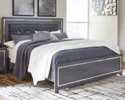 Lodanna King Panel Bed with Mirrored Dresser, Chest and Nightstand