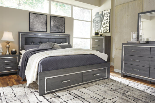 Lodanna King Panel Bed with 2 Storage Drawers