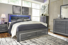Lodanna King Panel Bed with 2 Storage Drawers