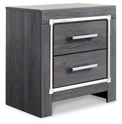 Lodanna Full Upholstered Panel Headboard Bed with Mirrored Dresser, Chest and Nightstand