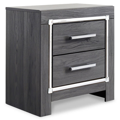 Lodanna Queen/Full Upholstered Panel Headboard Bed with Mirrored Dresser, Chest and Nightstand