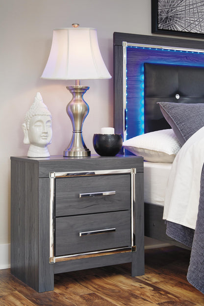 Lodanna King Panel Bed with Mirrored Dresser, Chest and Nightstand