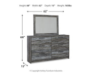 Baystorm Twin Panel Bed with Mirrored Dresser and Nightstand