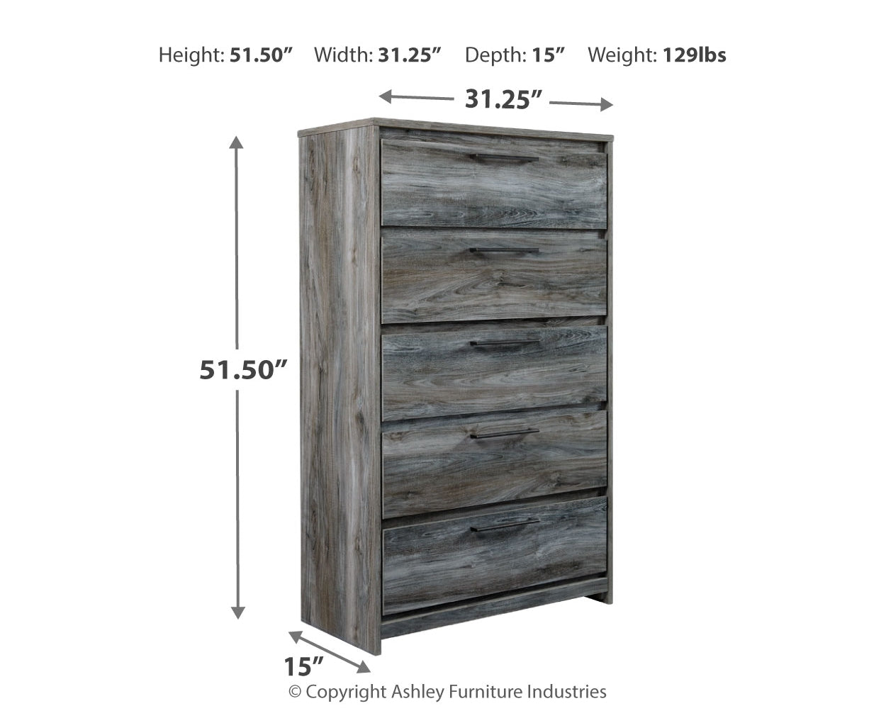 Baystorm Five Drawer Chest