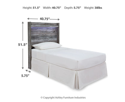 Baystorm Twin Panel Headboard with Mirrored Dresser and Nightstand