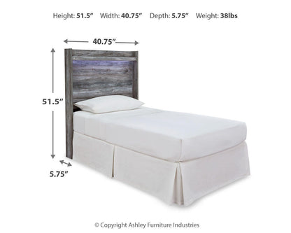Baystorm Twin Panel Headboard with Mirrored Dresser and Nightstand