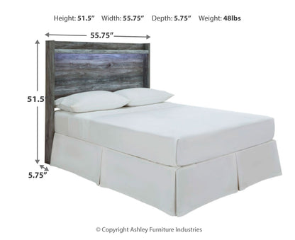 Baystorm Full Panel Headboard with Mirrored Dresser and Nightstand
