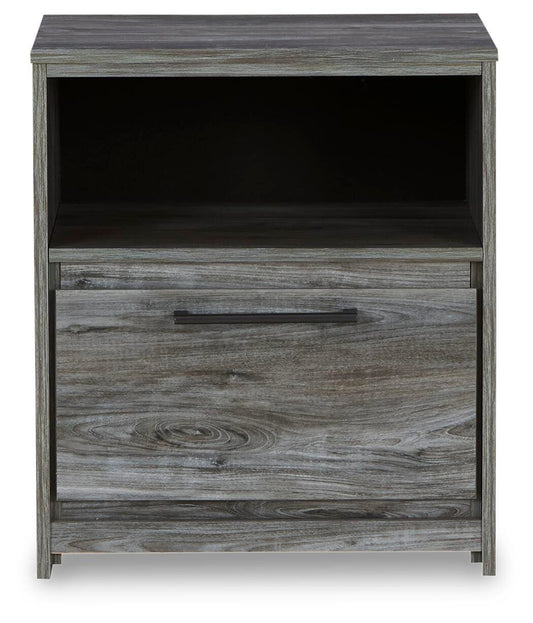 Baystorm Full Panel Bed with 2 Storage Drawers, Dresser, Mirror and Nightstand