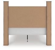 Rusticott Queen Poster Bed with Mirrored Dresser and Nightstand
