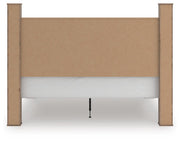 Rusticott California King Poster Bed with Mirrored Dresser and Nightstand