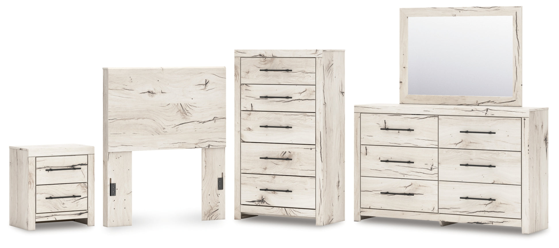 Lawroy Twin Panel Headboard, Dresser, Mirror, Chest and Nightstand