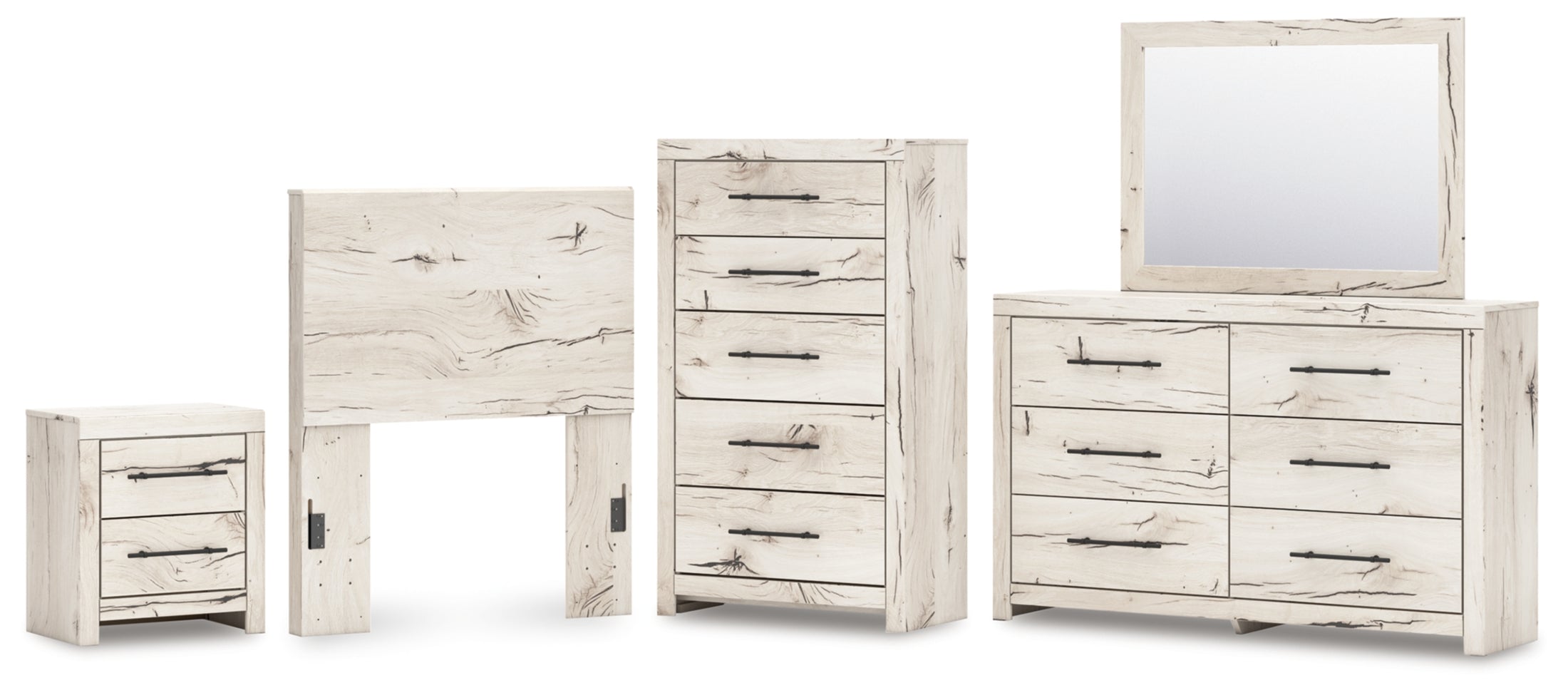 Lawroy Twin Panel Headboard, Dresser, Mirror, Chest and Nightstand