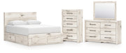 Lawroy Queen Panel Storage Bed, Dresser, Mirror and Chest
