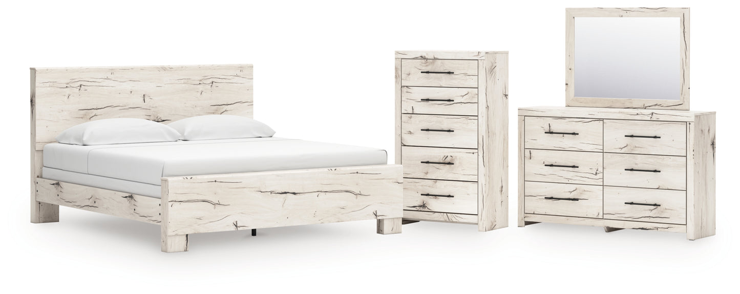Lawroy King Panel Bed, Dresser, Mirror and Chest
