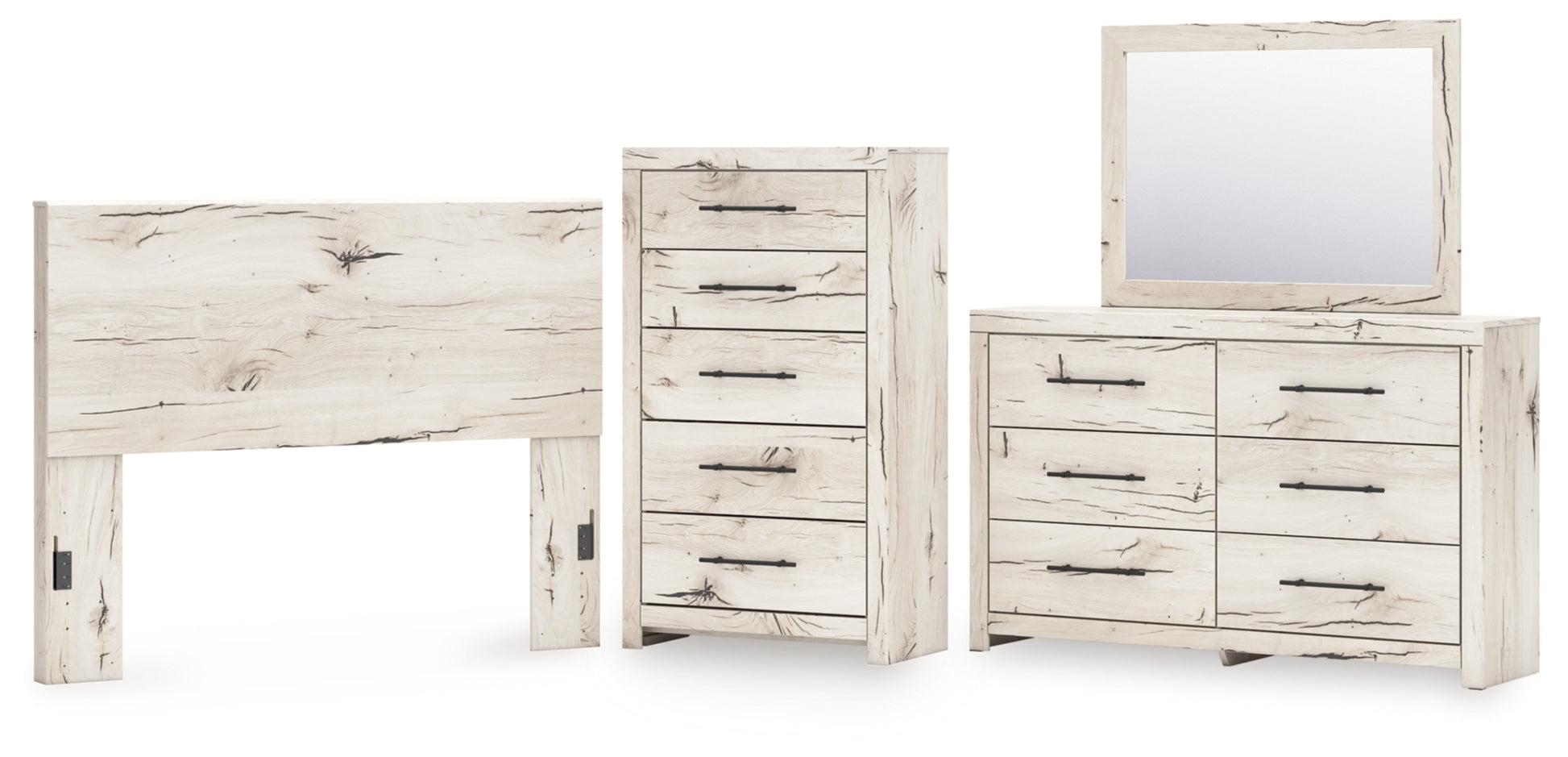 Lawroy Queen Panel Headboard, Dresser, Mirror and Chest