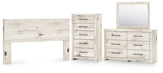 Lawroy King Panel Headboard, Dresser, Mirror and Chest