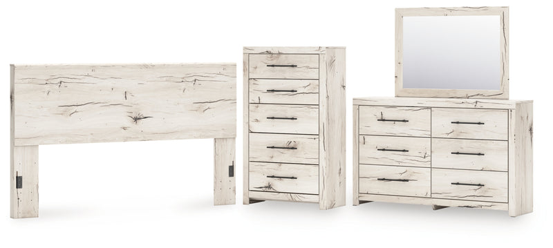 Lawroy King Panel Headboard, Dresser, Mirror and Chest