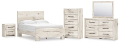 Lawroy Full Panel Bed, Dresser, Mirror, Chest and Nightstand