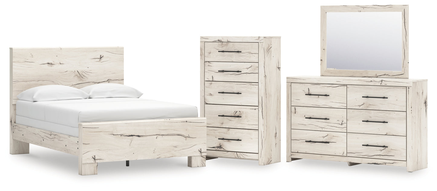 Lawroy Full Panel Bed, Dresser, Mirror and Chest