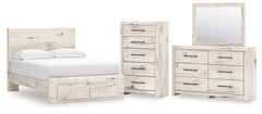 Lawroy Full Panel Storage Bed, Dresser, Mirror and Chest