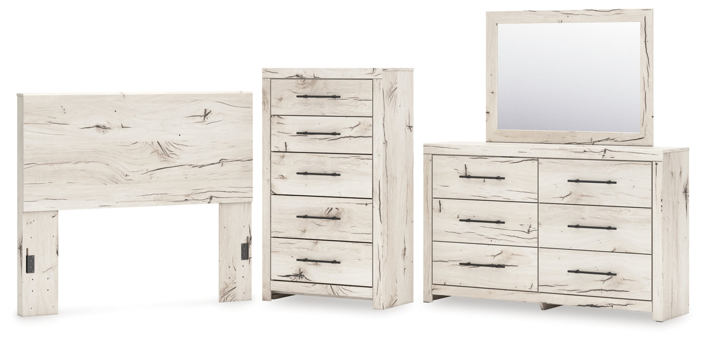 Lawroy Full Panel Headboard, Dresser, Mirror and Chest