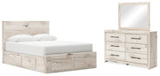 Lawroy Queen Panel Storage Bed, Dresser and Mirror