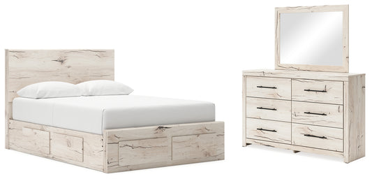 Lawroy Queen Panel Storage Bed, Dresser and Mirror