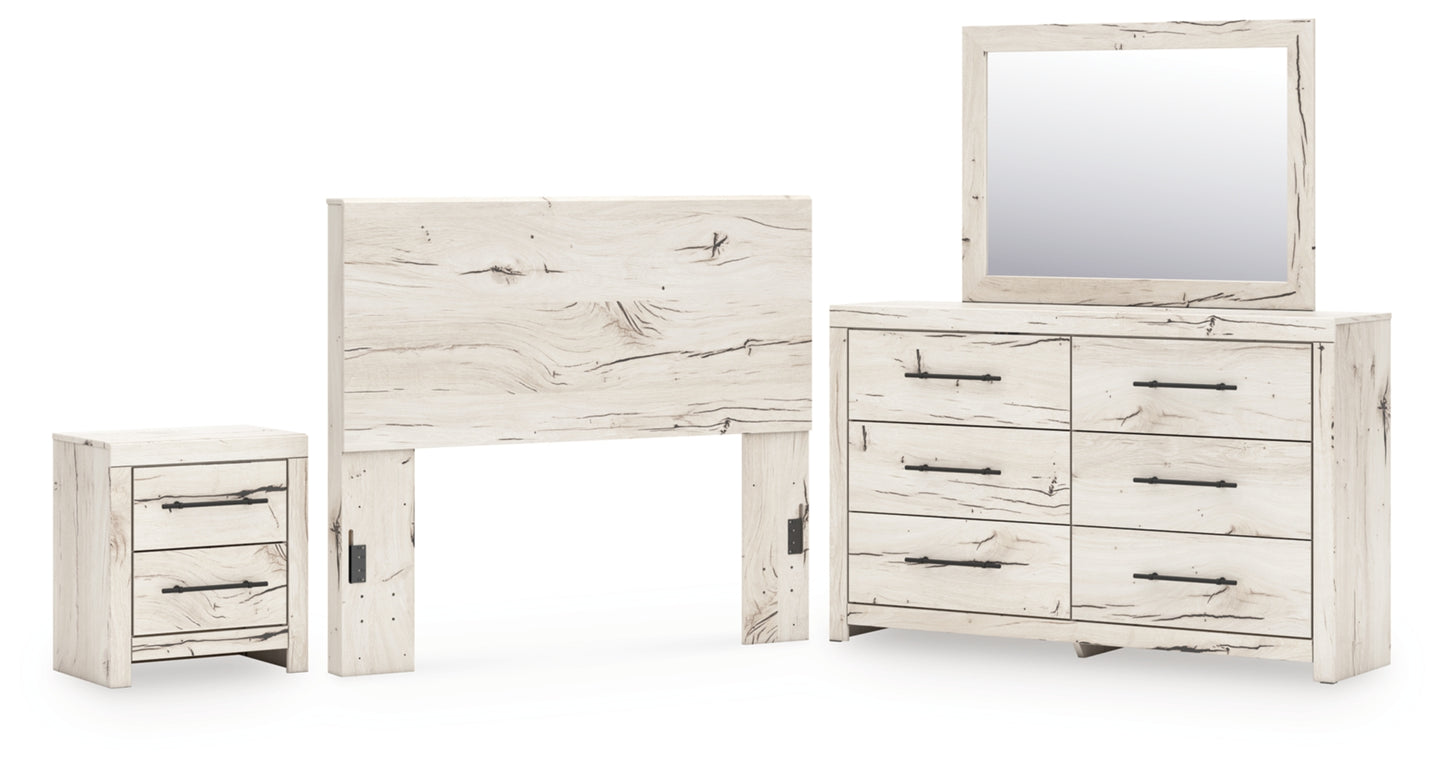 Lawroy Full Panel Headboard, Dresser, Mirror and Nightstand
