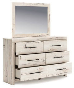 Lawroy King Panel Storage Bed, Dresser, Mirror and Nightstand