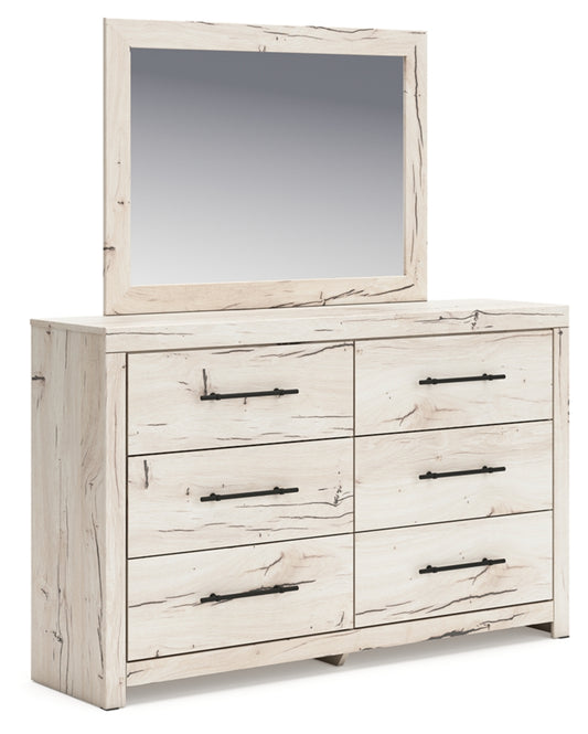Lawroy Queen Panel Bed with Storage, Dresser, Mirror and Nightstand
