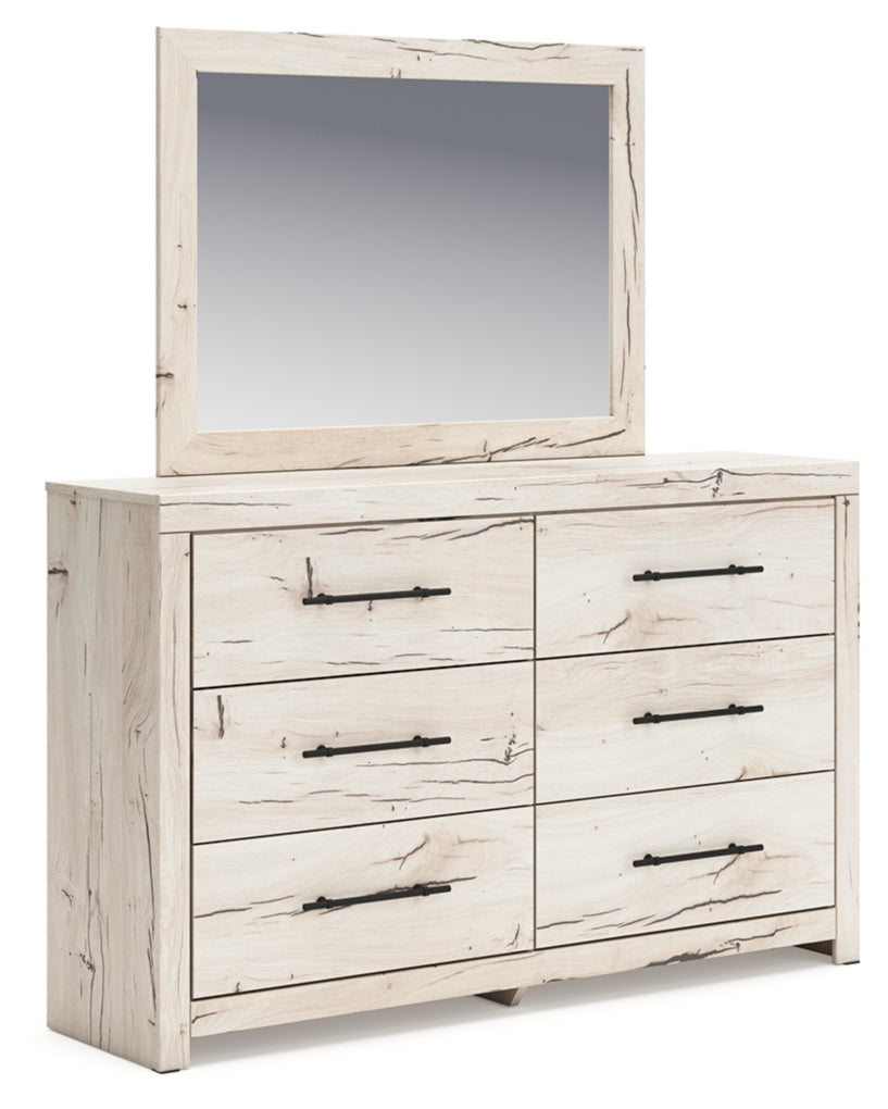Lawroy King Panel Storage Bed, Dresser, Mirror and Nightstand