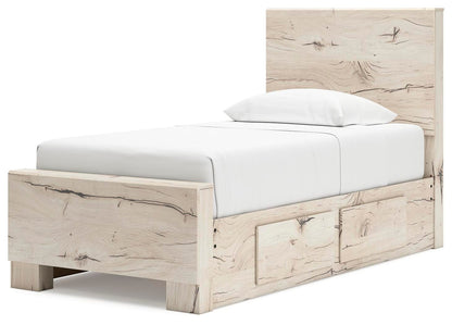 Lawroy Twin Panel Bed with Storage and Nightstand