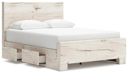 Lawroy Queen Panel Bed with Storage, Dresser and Mirror