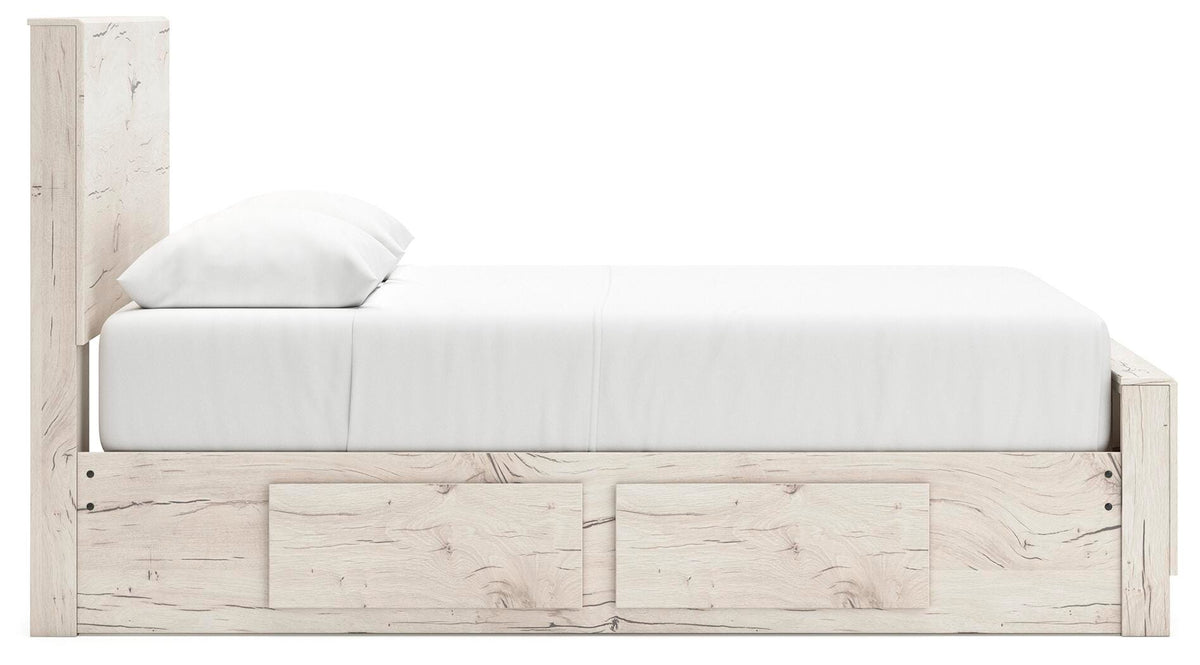 Lawroy Queen Panel Bed with Storage, Dresser and Mirror