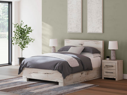 Lawroy Queen Panel Bed with Storage, Dresser and Mirror