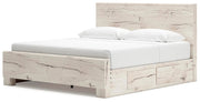 Lawroy King Panel Bed with Storage, Dresser and Mirror