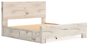 Lawroy King Panel Bed with Storage, Dresser and Mirror