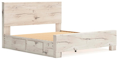 Lawroy King Panel Bed with Storage, Dresser and Mirror