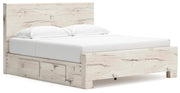 Lawroy King Panel Bed with Storage, Dresser and Mirror
