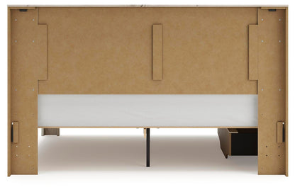 Lawroy King Panel Bed with Storage, Dresser and Mirror