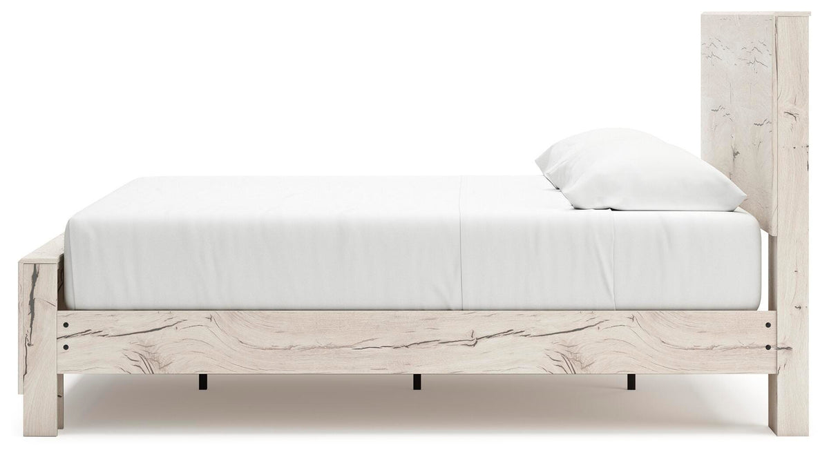 Lawroy King Panel Bed with Storage, Dresser and Mirror